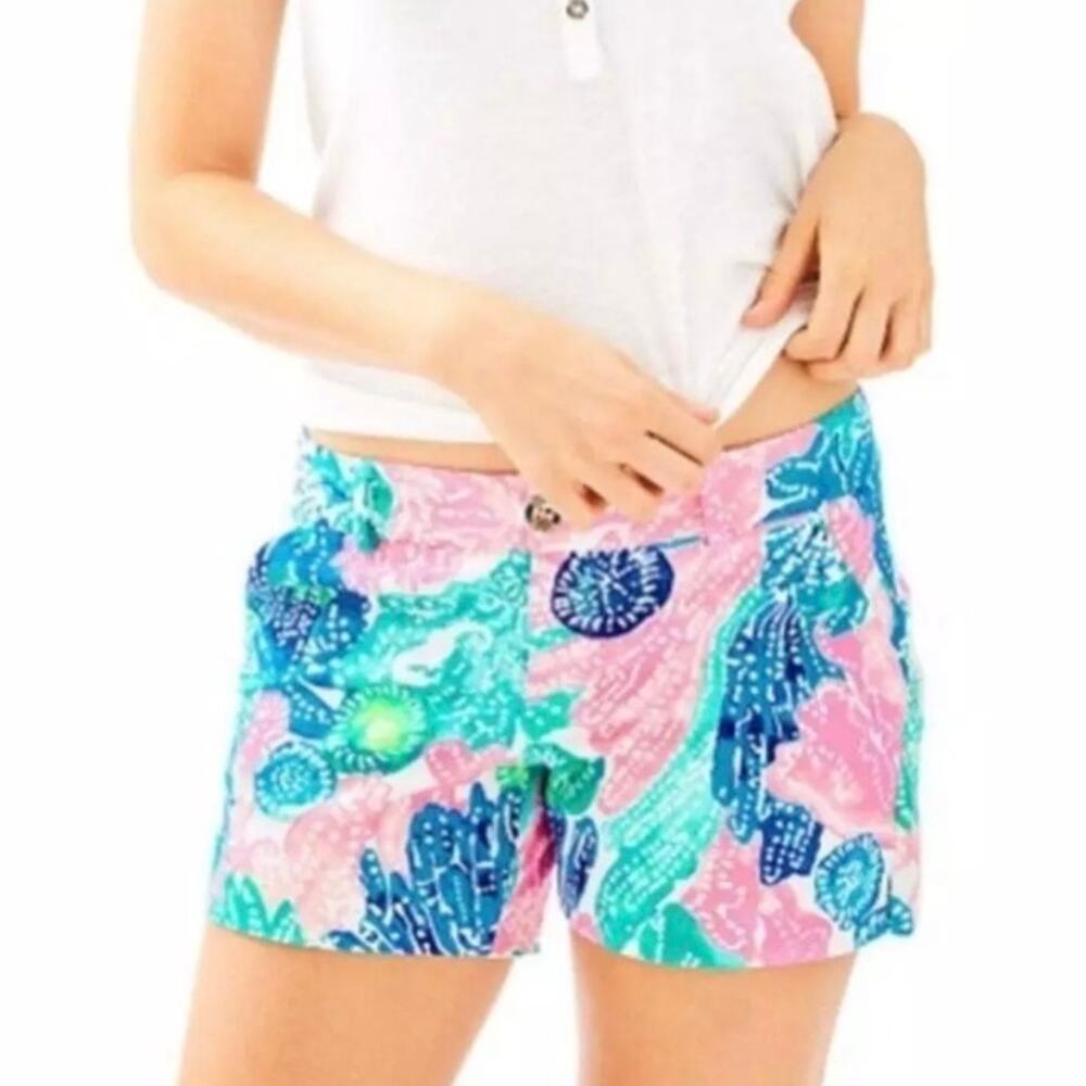 Lilly Pulitzer Callahan Stretch Knit Short Women's 0 Boho Batik Multi Beach